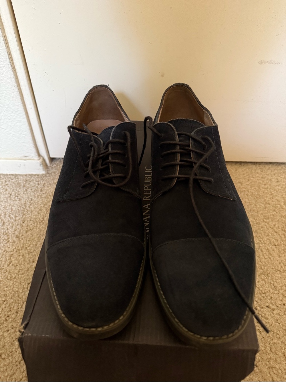 Banana Republic Connor Navy Suede Oxford dress shoe